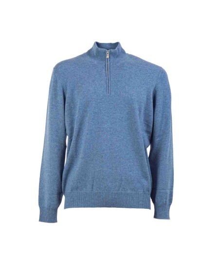 Shop BRUNELLO CUCINELLI  Lupetto: Brunello Cucinelli maglia in puro cashmere.
Lavorazione a due fili.
Dettagli a contrasto sulla chiusura a zip e sui bordi dei polsini.
Vestibilità regolare.
Collo alto in maglia a costine.
Composizione: 100% cashmere.
Made in Italy.. M2200124-CAF70